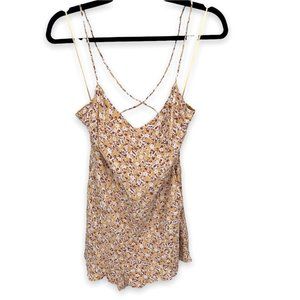 Abercrombie & Fitch Sundress Floral Romper Women's M Yellow